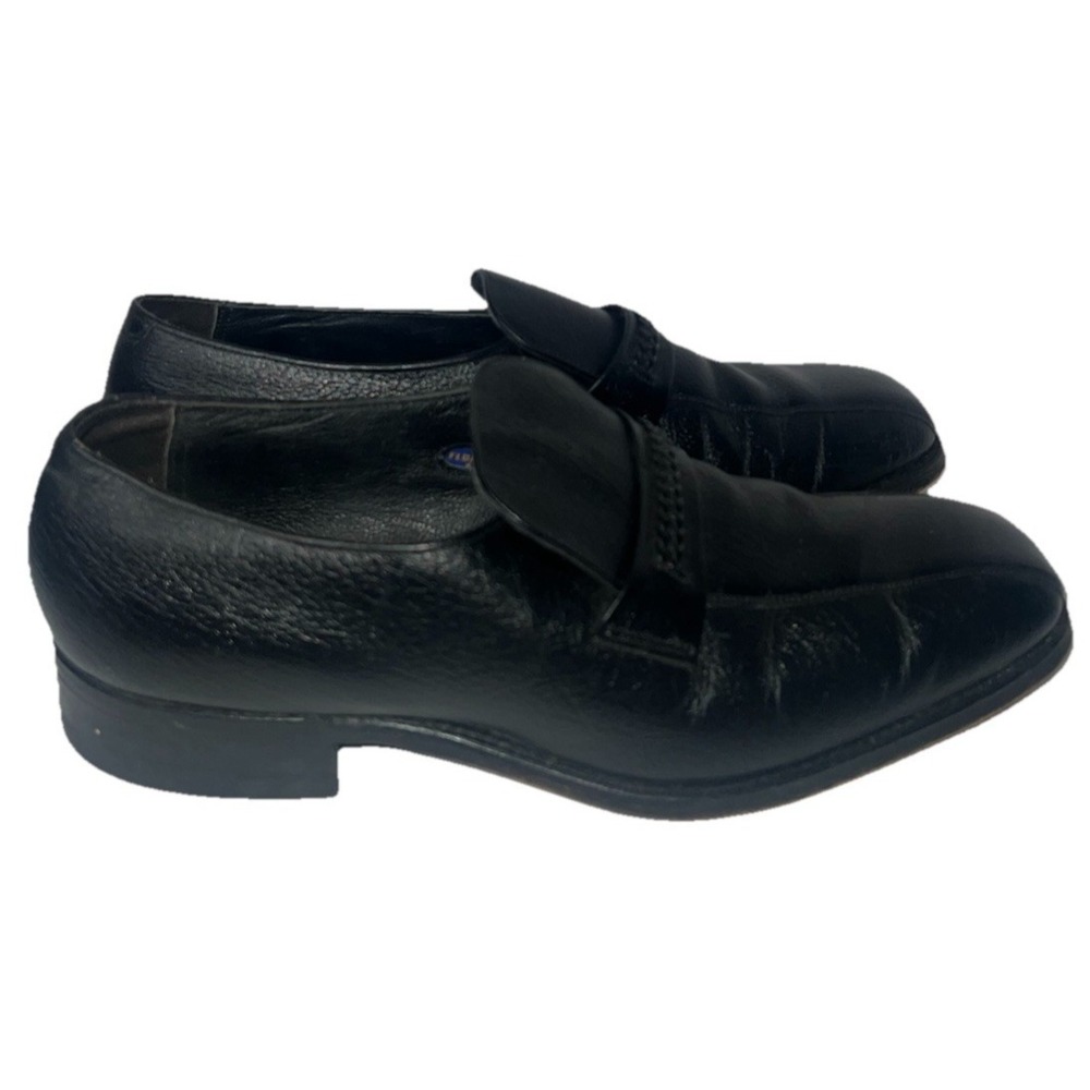 Florsheim Vintage Mens Loafers Black Leather Braid Round Toe 10.5 D 306856
